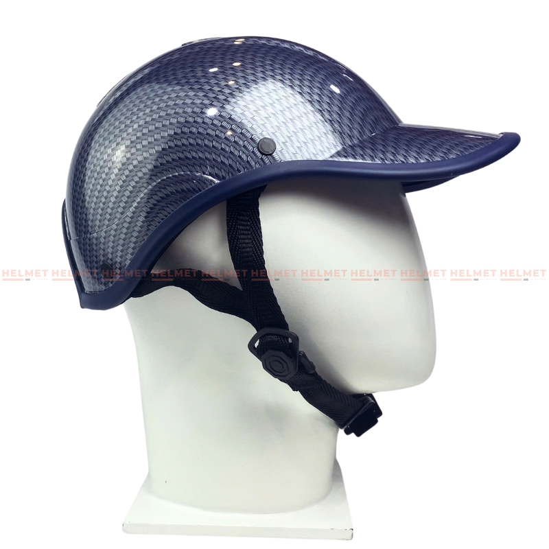 Mũ bảo hiểm lưỡi trai khoét đuôi 1/2 đầu sơn nhúng carbon - MBH kết nửa đầu nữ hiện đại, gọn nhẹ, che nắng mưa gió bụi