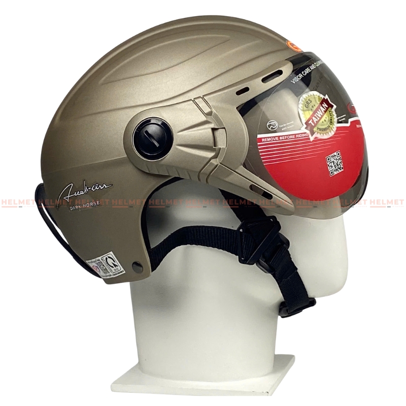 Mũ bảo hiểm 1/2 đầu GRS A860 có kính - MBH nửa đầu size lớn chuẩn an toàn, chắn gió nắng bụi - BH 1 đổi 1