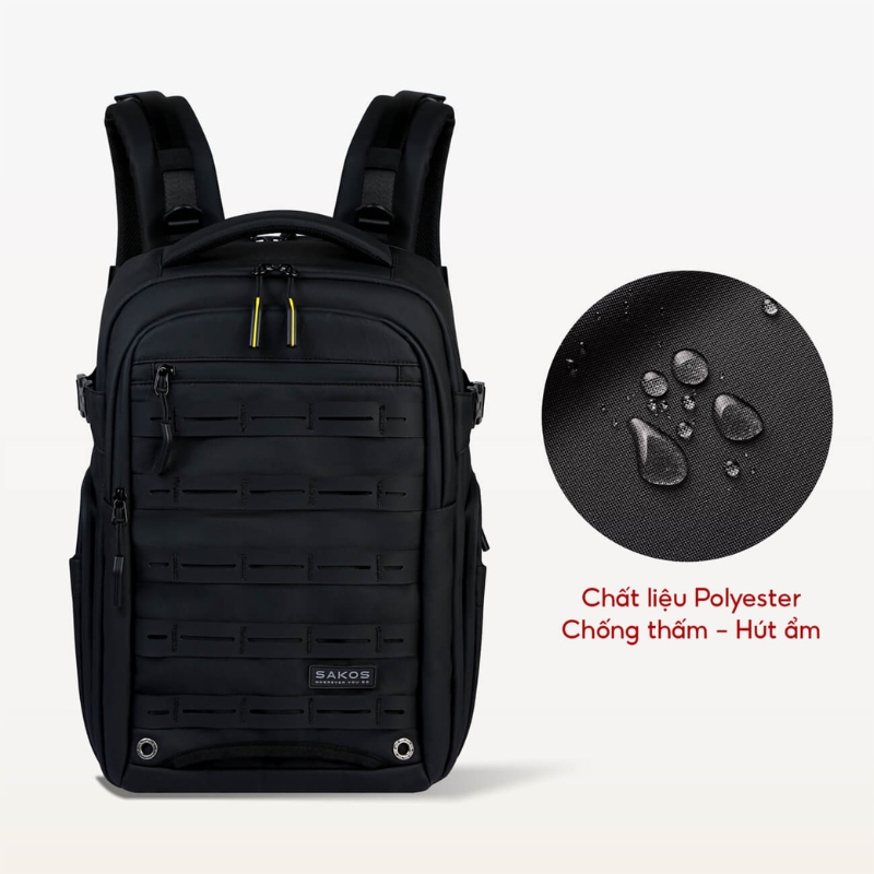 Balo máy ảnh SAKOS Imapro - Mở 90 độ, nhiều ngăn tùy chỉnh, đai vali, chống sốc laptop riêng, trượt nước