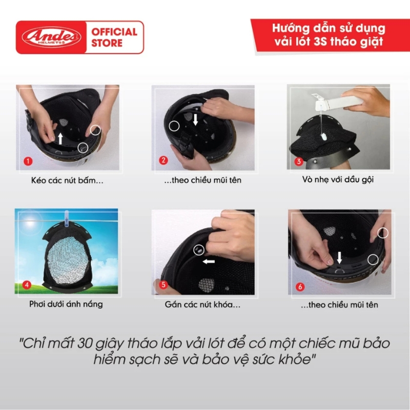 Mũ bảo hiểm 1/2 đầu ANDES 3S108 có kính tem hoa mai - MBH nửa đầu chắn gió nắng, chuẩn an toàn, gọn nhẹ bền