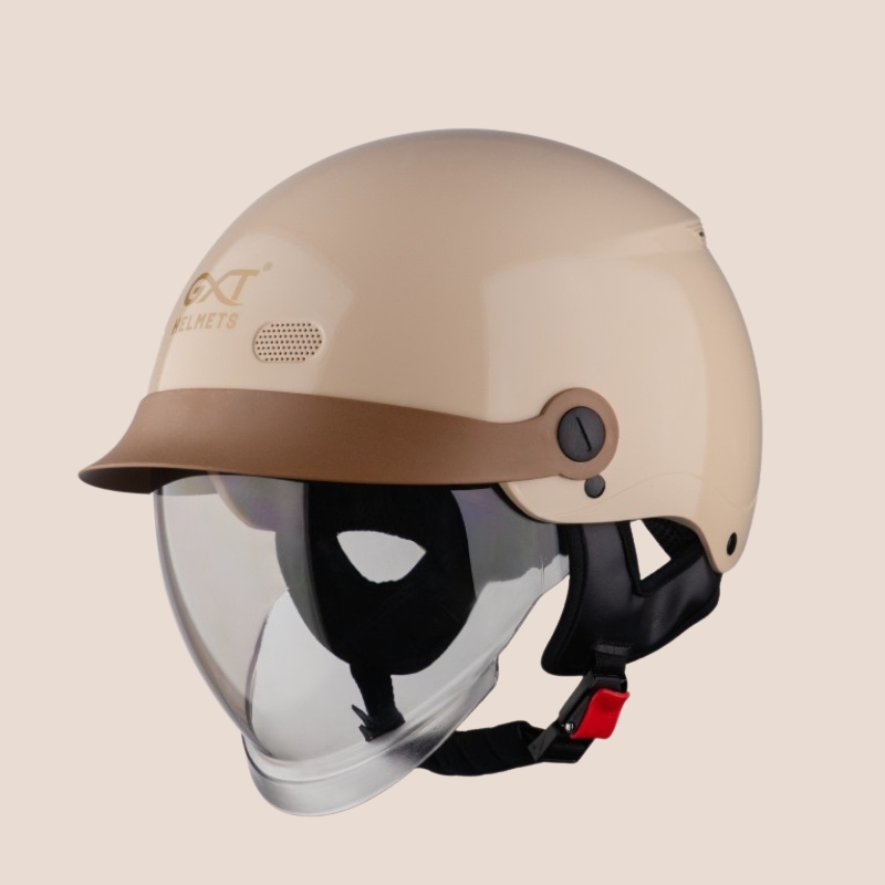 Mũ bảo hiểm1/2 đầu kính âm GXT GX03 vòng đầu lớn - MBH nửa đầu giấu kính cứng cáp, unisex, lòng nón sâu