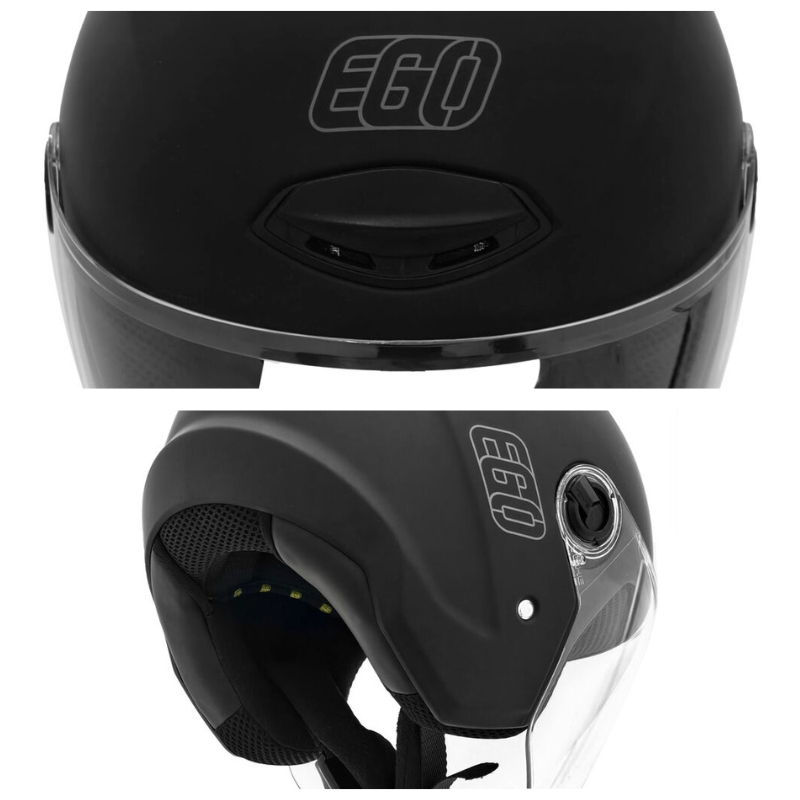 Mũ bảo hiểm 3/4 đầu EGO E-31 có kính cao cấp, độ trong suốt cao - MBH chuẩn an toàn, chắc chắn, thoáng khí