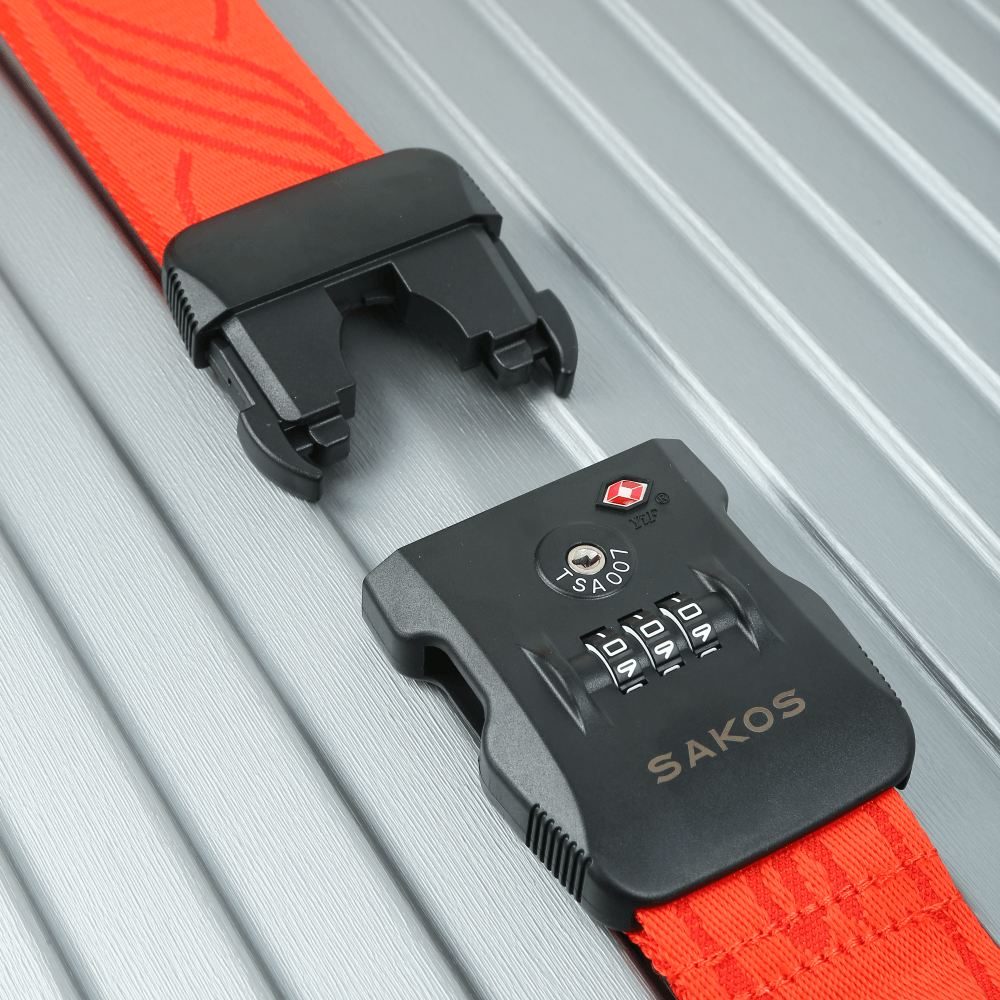 Dây Đai Khóa Hành Lý SAKOS KING LOCK 1 Chiều Có Khóa Số An Ninh TSA