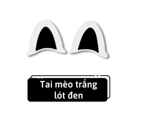 Tai mèo gắn mũ bảo hiểm (1 cặp), siêu dễ thương, đáng yêu vô hạn