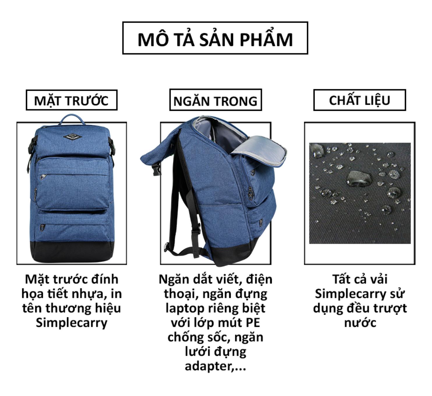 Balo Du Lịch Laptop 17.3 inch SIMPLECARRY M3