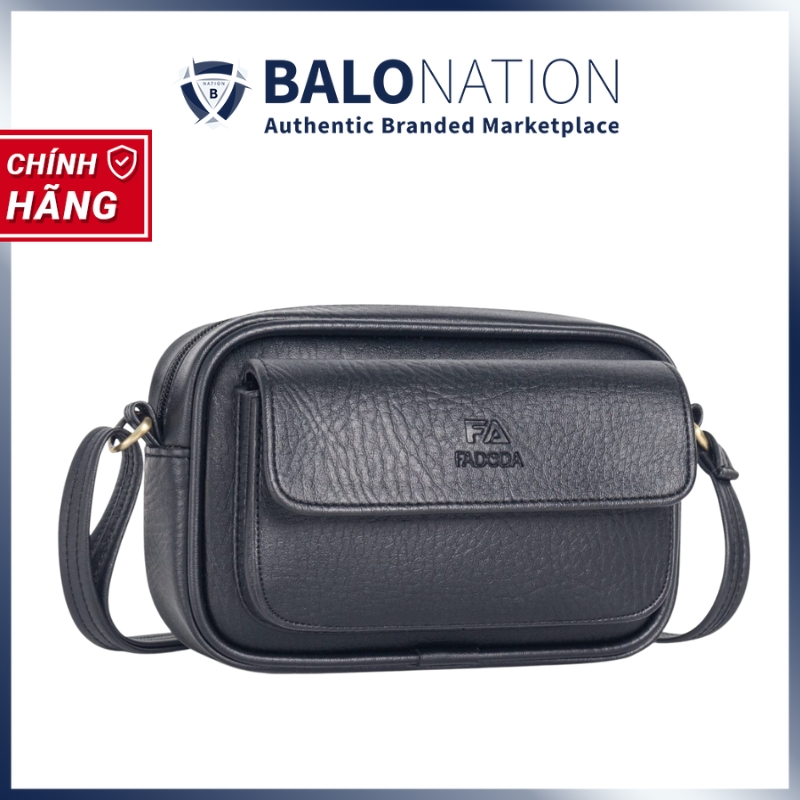 Túi đeo chéo da unisex dáng ngang FADODA FN11 gọn nhẹ vintage chống thấm nước, không bong tróc