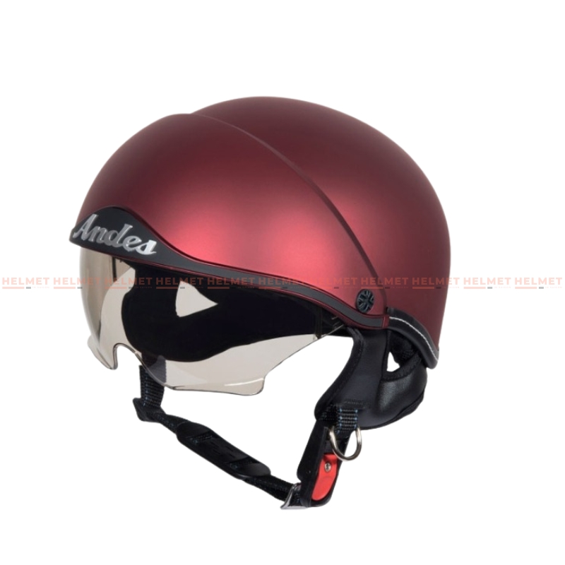 Mũ bảo hiểm 1/2 đầu kính âm ANDES 3S139 - MBH nửa đầu giấu kính cứng cáp, chịu va đập mạnh