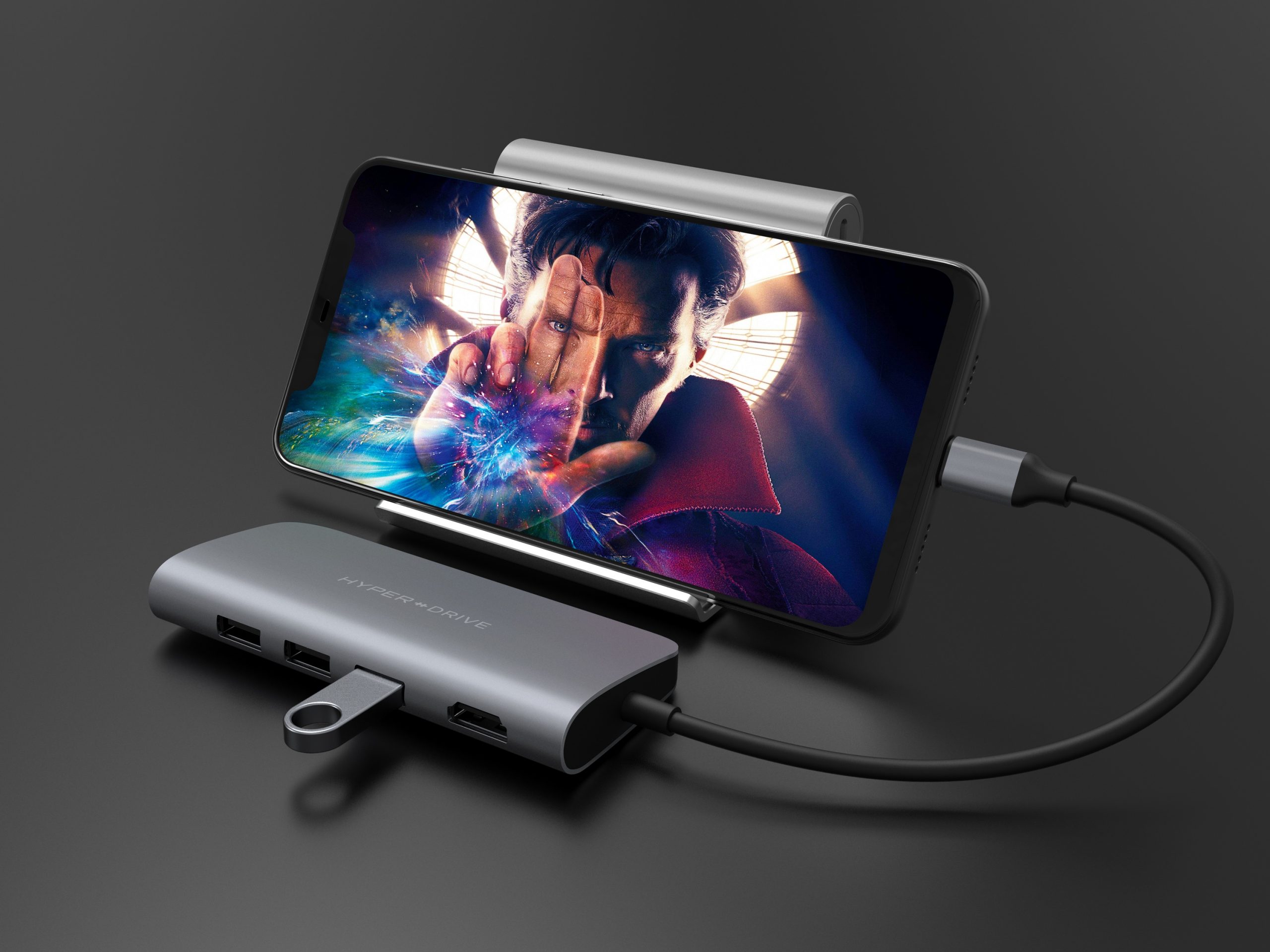 Cổng Chuyển HyperDrive Power 9 in 1 USB-C Hub & USB-C / Iphone 15 Devices HD30F