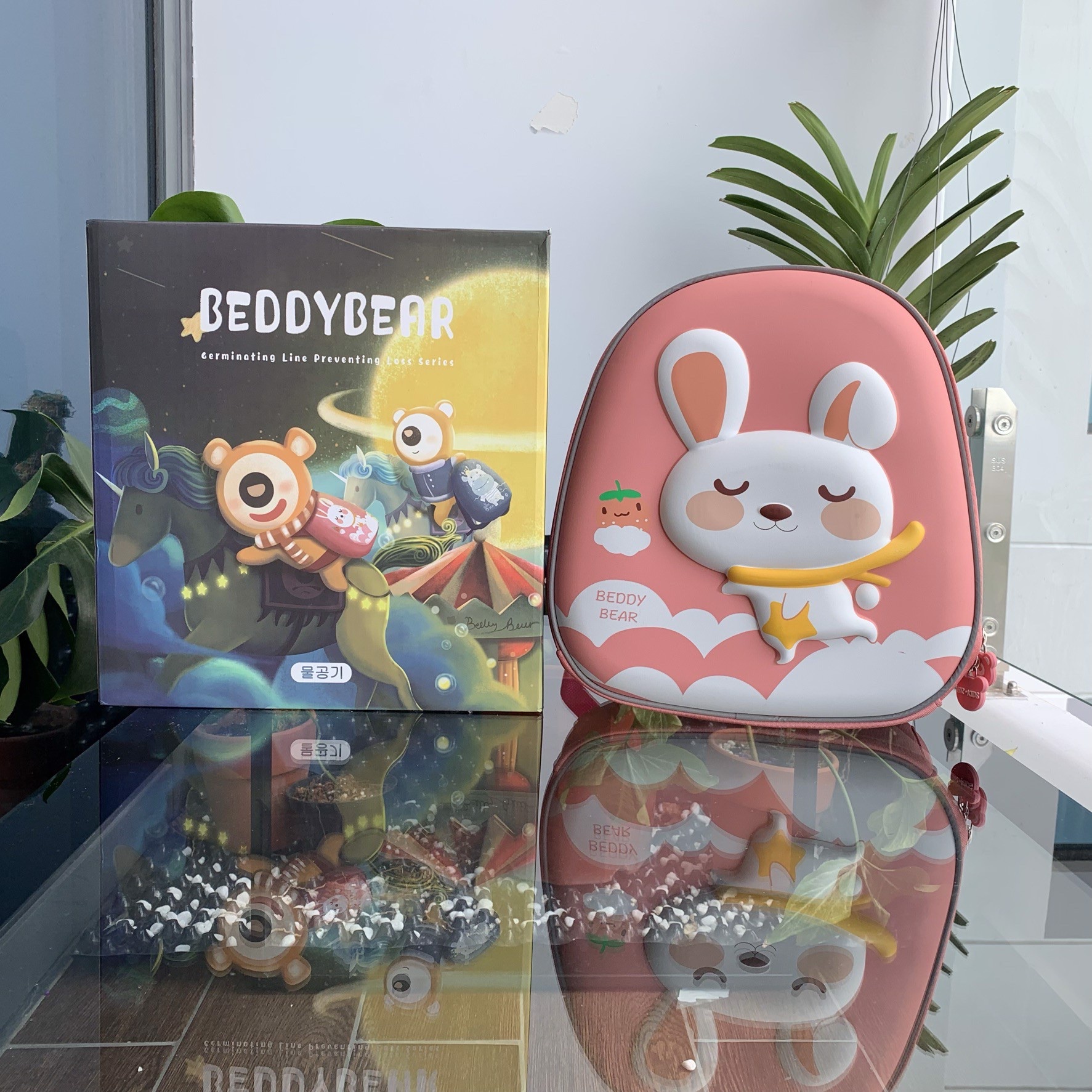 Balo Mẫu Giáo Chống Thất Lạc Cho Bé Gái BEDDYBEAR Thỏ Hồng ZS-THO