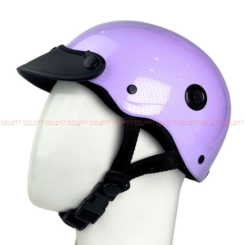 Mũ bảo hiểm 1/2 đầu mỏ da MINHO sơn nhúng carbon - MBH nửa đầu nam nữ gọn nhẹ, thoáng khí, hiện đại