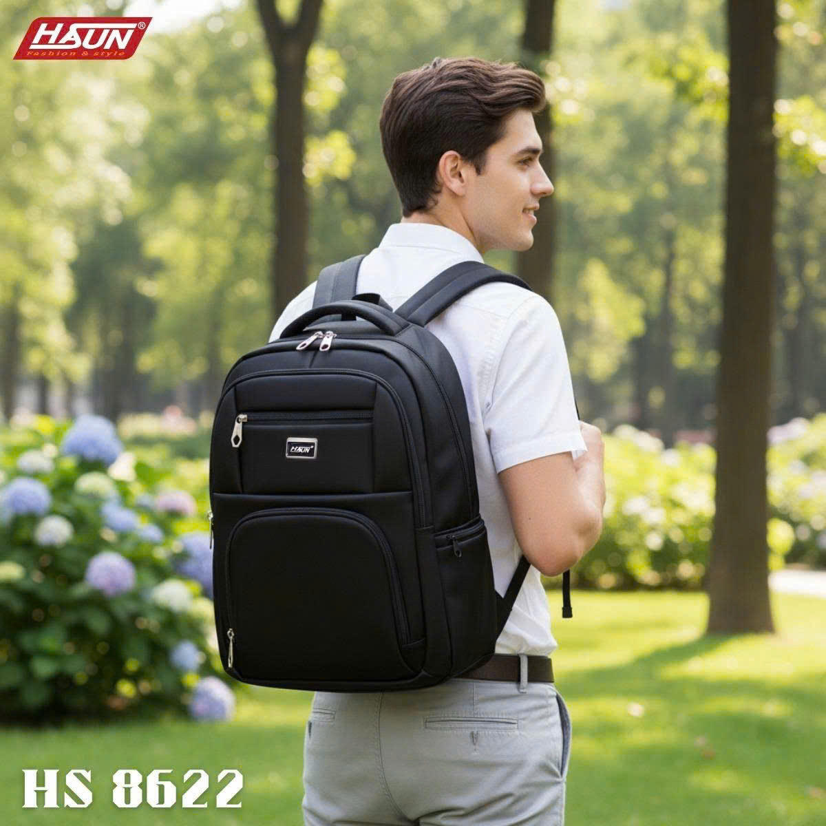 Balo laptop 15 16 inch HASUN 8622 - Sức chứa lớn, nhiều ngăn, thoáng khí, chống thấm vượt trội