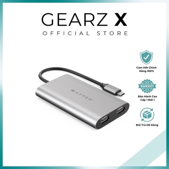 CỔNG CHUYỂN HYPERDRIVE DUAL 4K HDMI (2 MÀN HÌNH) USB-C HUB FOR MACBOOK M1/M2 HDM1