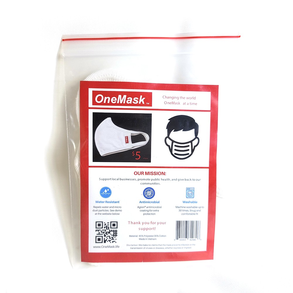 Khẩu Trang Vải Nano Kháng Khuẩn OneMask Tái Sử Dụng Được 30 Lần