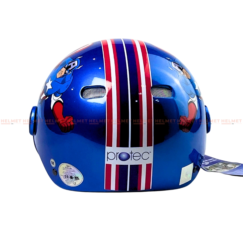 Mũ bảo hiểm trẻ em 1/2 đầu có kính PROTEC Kitty - MBH nửa đầu chuẩn an toàn, chắn gió bụi