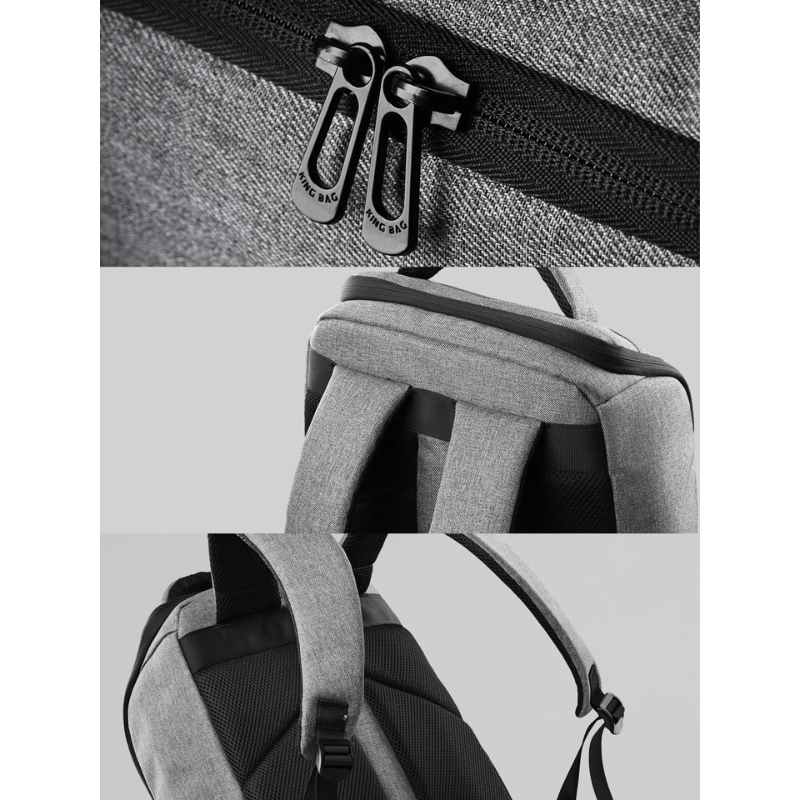 Balo laptop 15.6 inch KINGBAG Antony - Nhiều ngăn, nắp U zip, dung tích 20L, tối giản, gọn nhẹ, trượt nước