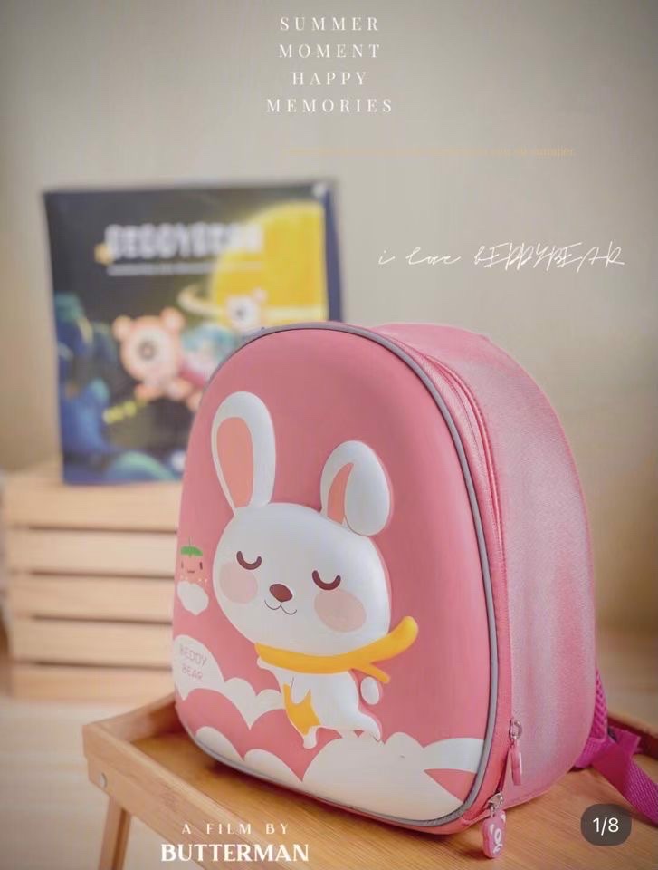 Balo Mẫu Giáo Chống Thất Lạc Cho Bé Gái BEDDYBEAR Thỏ Hồng ZS-THO