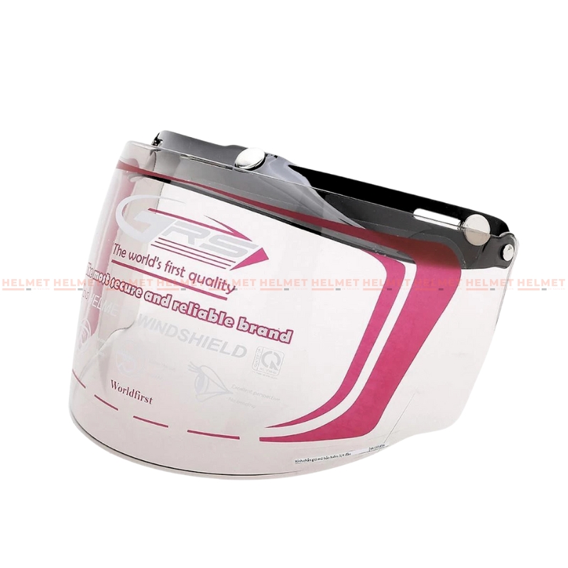 Kính bấm rời gắn mũ bảo hiểm GRS A7 - Kính 3 khuy cho MBH 1/2 3/4 đầu dễ tháo lắp, chắn gió mưa nắng bụi