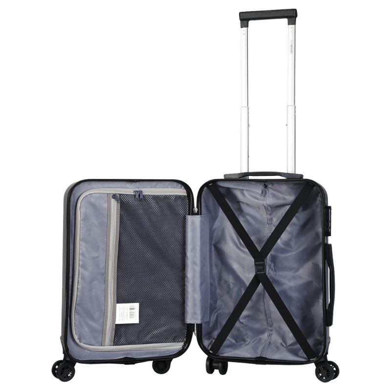 [CHÍNH HÃNG] Vali kéo nhựa STARGO Brillant size S xách tay cabin 20 inch, khóa 3 số, có móc treo, vách chống đổ, đai chữ X