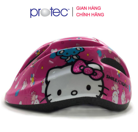 Mũ Bảo Hiểm Xe Đạp Dành Cho Bé Gái 1-12 Tuổi PROTEC SMILE, Họa Tiết Xinh Xắn Đáng Yêu, Có Đèn Hậu An Toàn