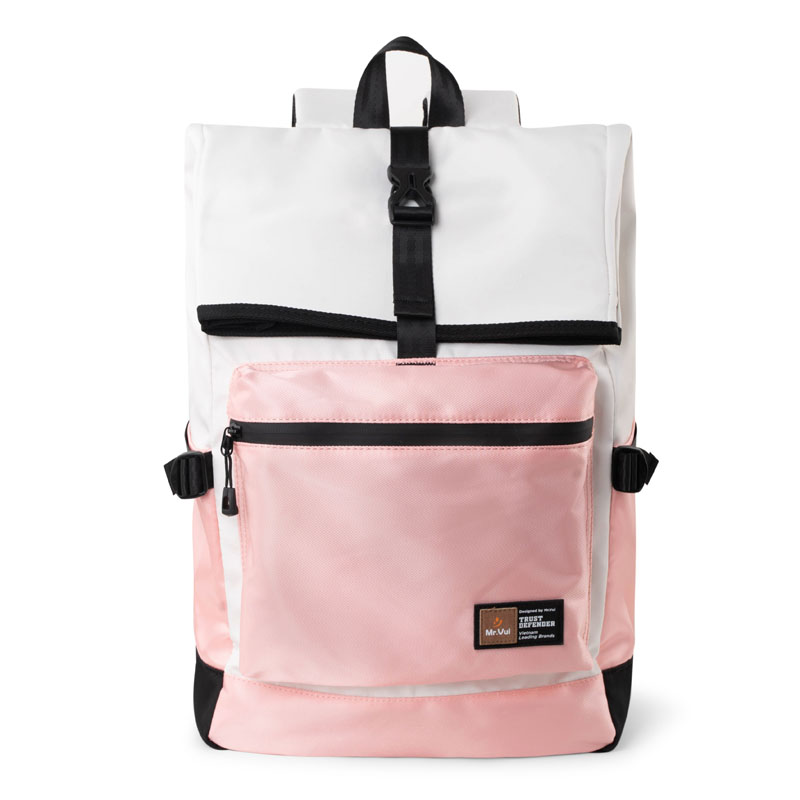 Balo teen MR VUI 1028 laptop 14 inch nắp gập dành cho học sinh sinh viên - Tối giản, vải dày dặn trượt nước