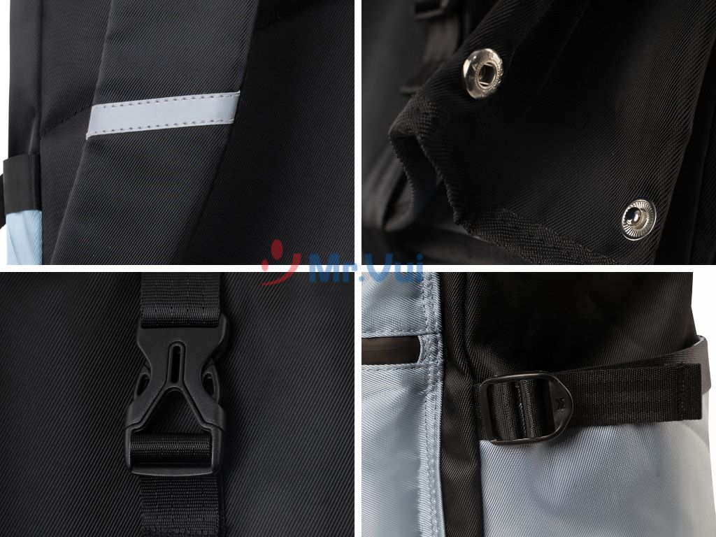 Balo teen MR VUI 1028 laptop 14 inch nắp gập dành cho học sinh sinh viên - Tối giản, vải dày dặn trượt nước