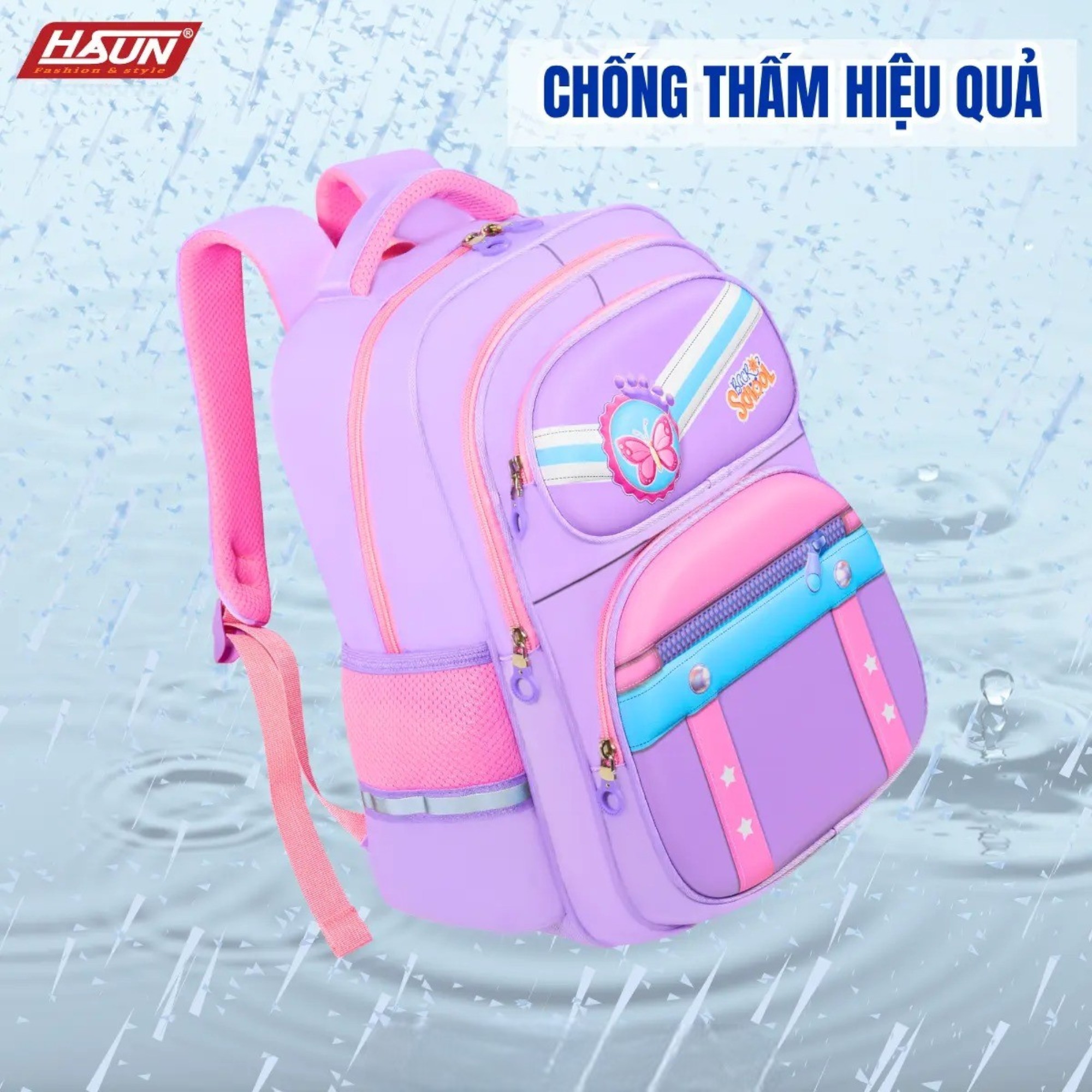 Balo chống gù dành cho bé trai học sinh tiểu học HASUN HS 2547