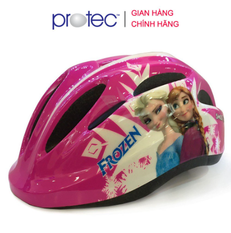 Mũ Bảo Hiểm Xe Đạp Dành Cho Bé Gái 1-12 Tuổi PROTEC SMILE, Họa Tiết Xinh Xắn Đáng Yêu, Có Đèn Hậu An Toàn