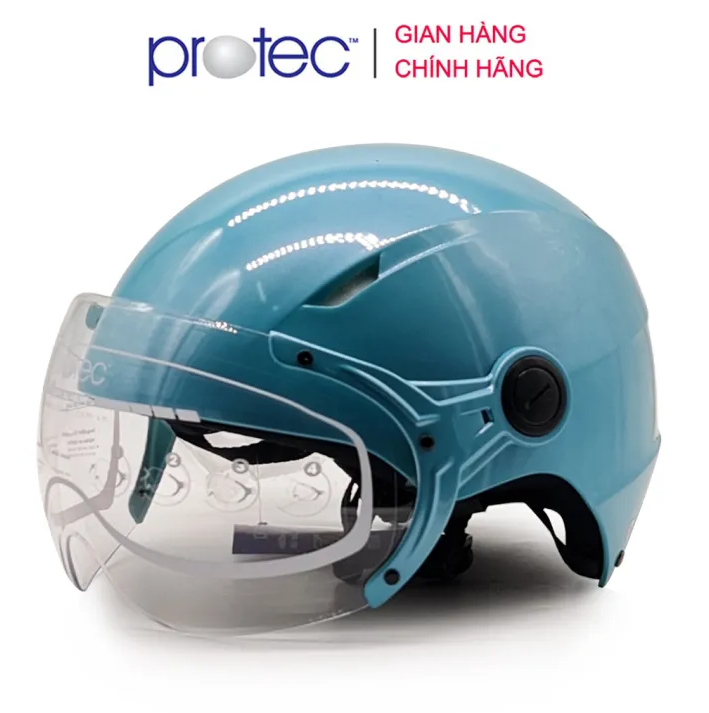 Mũ bảo hiểm 1/2 đầu Có Kính PROTEC VIC, size lớn, độ che phủ sâu hơn
