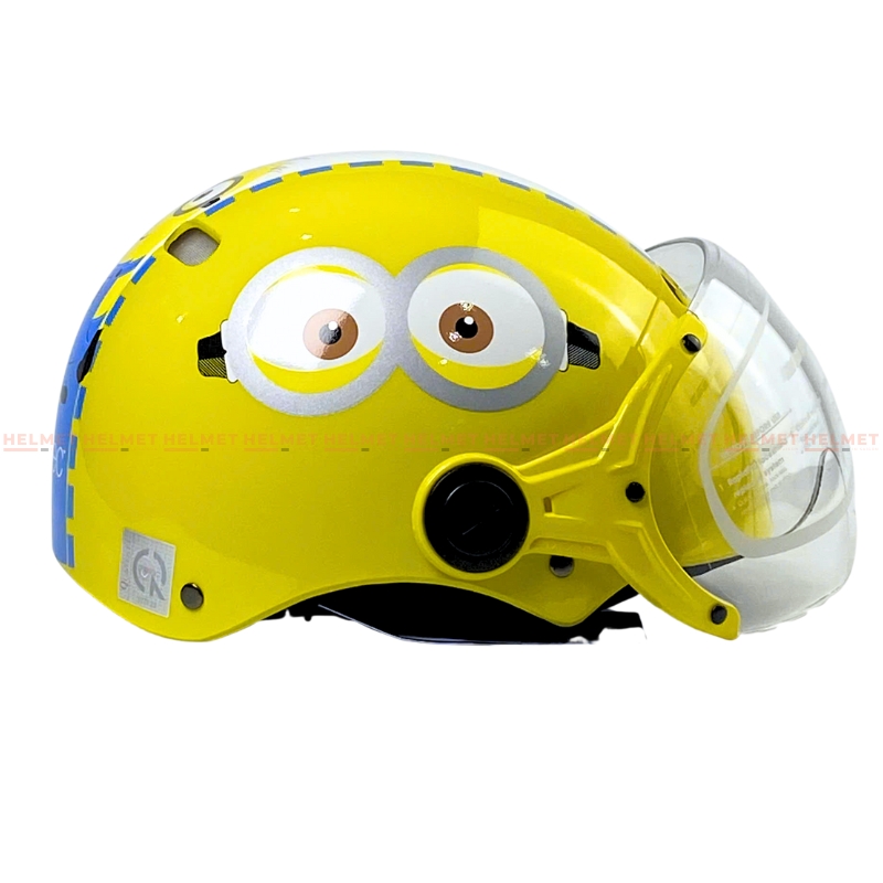 Mũ bảo hiểm trẻ em 1/2 đầu có kính PROTEC Kitty - MBH nửa đầu chuẩn an toàn, chắn gió bụi