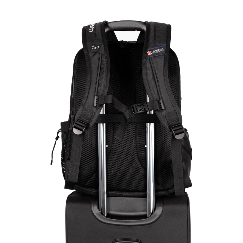 Balo laptop 17 inch LUGBRO Jamboree - Sức chứa lớn, nhiều ngăn, vải trượt nước, đai gài vali, cổng dây sạc