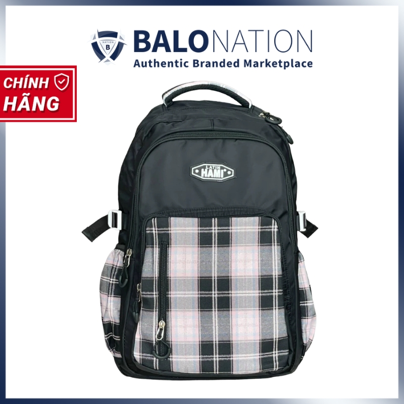 Balo teen HAMI 3318 nhiều ngăn cho học sinh, sinh viên - Dễ thương, trượt nước, có dây nén, đai gài vali