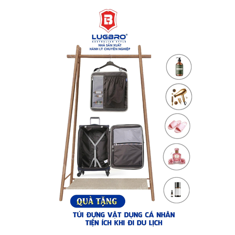Vali kéo vải LUGBRO Air Pro 2.6kg size 24inch - Nhẹ nhất thế giới, Khóa TSA chuẩn Hoa Kỳ, bảo hành trọn đời