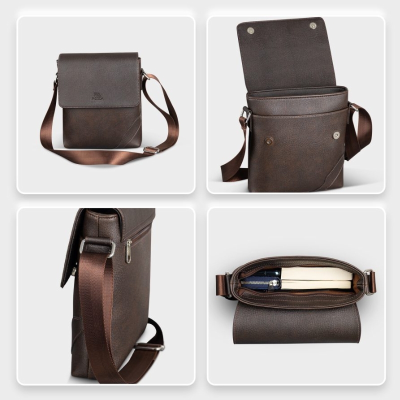 Túi đeo chéo da dáng đứng cho nam FADODA FDC18 - Thanh lịch, chống thấm nước, không bong tróc