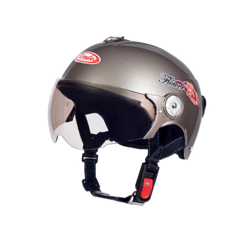 Mũ bảo hiểm 1/2 đầu ANDES 3S108 có kính tem hoa mai - MBH nửa đầu chắn gió nắng, chuẩn an toàn, gọn nhẹ bền