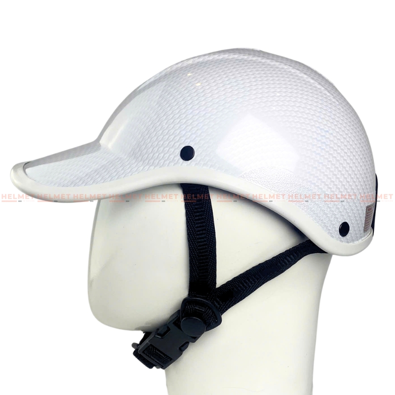 Mũ bảo hiểm lưỡi trai 1/2 đầu không khoét sơn nhúng carbon - MBH kết nửa đầu unisex nam nữ gọn nhẹ, che nắng mưa gió bụi