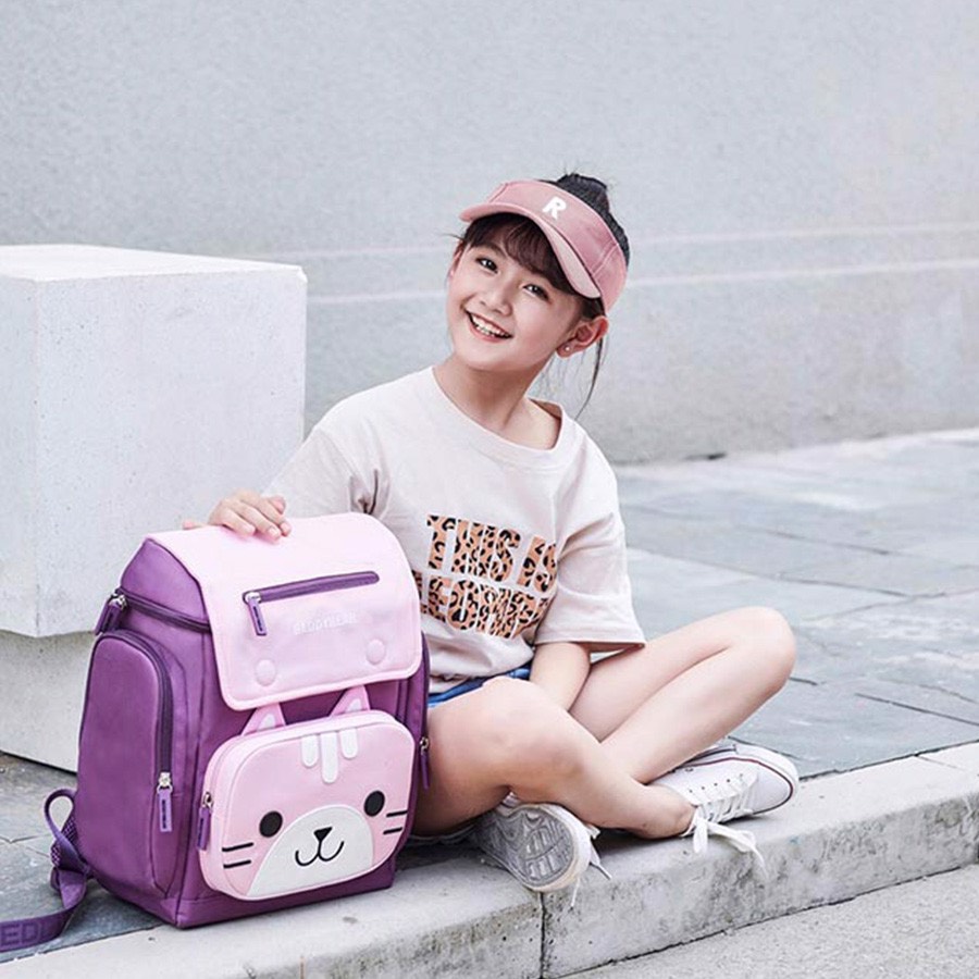 Balo Chống Gù Lớp 1-3 BEDDYBEAR Cho Bé Gái Tiểu Học Thỏ Pipi Màu Tím BJX-XS-002-TIM