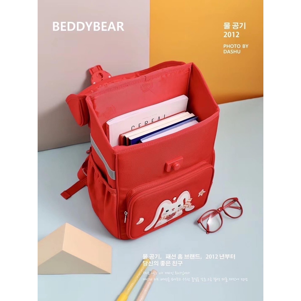 Balo Tiểu Học Chống Gù BEDDYBEAR Schoolbag Thỏ Đỏ Cho Bé Từ 6 Tuổi BF-THO