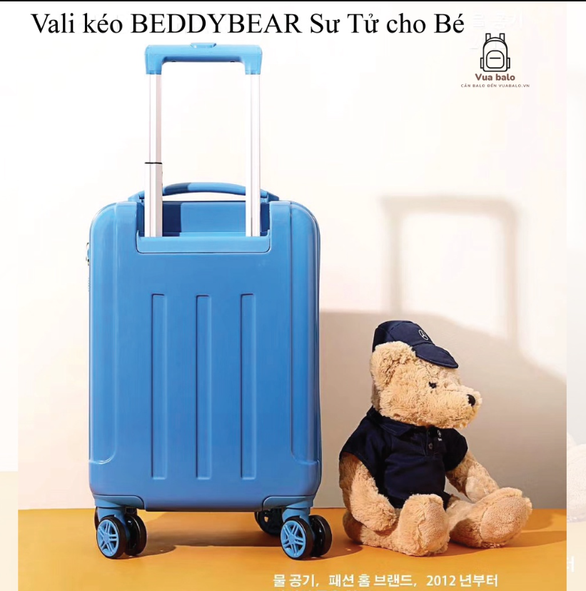 Vali Kéo Nhựa Cho Bé BEDDYBEAR In Hình Dập Nổi 3D Sư Tử Size Xách Tay 17 inch BJX-LV-001-SUTU