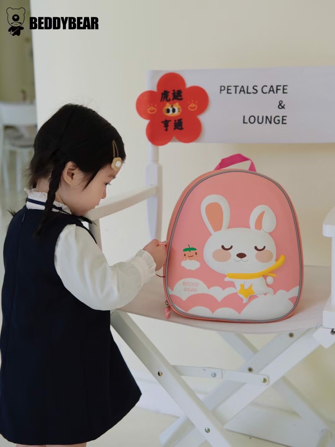 Balo Mẫu Giáo Chống Thất Lạc Cho Bé Gái BEDDYBEAR Thỏ Hồng ZS-THO
