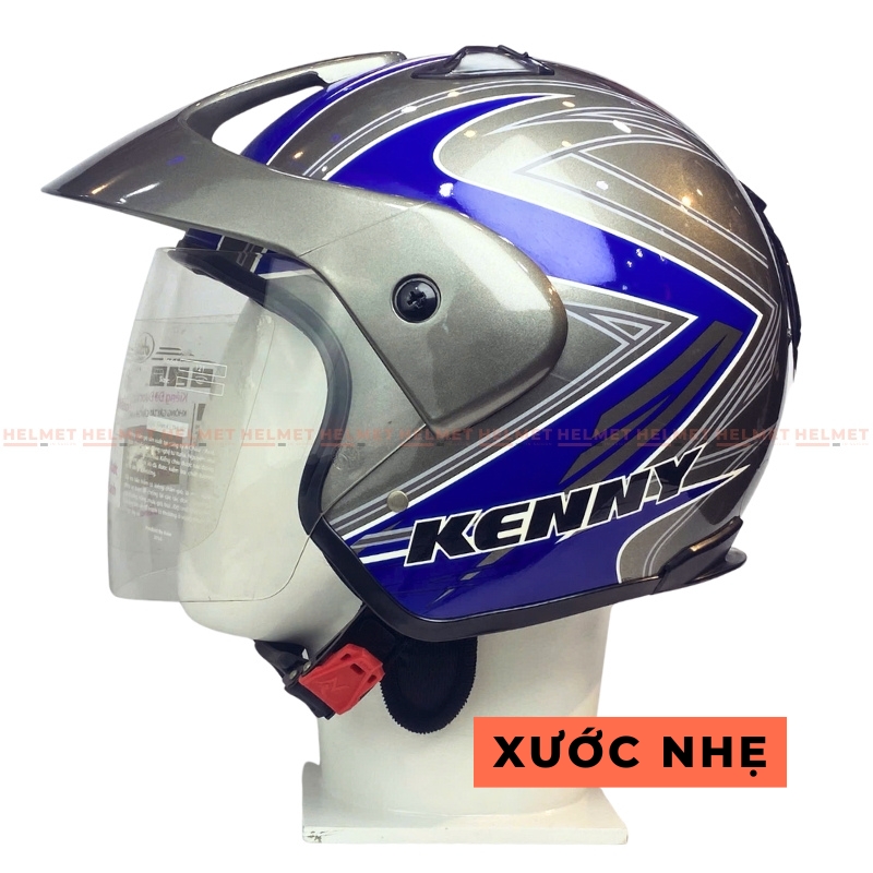 Mũ bảo hiểm 3/4 đầu có kính ASIA MT121 tem thể thao - MBH mô tô phượt 1 kính dày êm, chắc chắn, an toàn