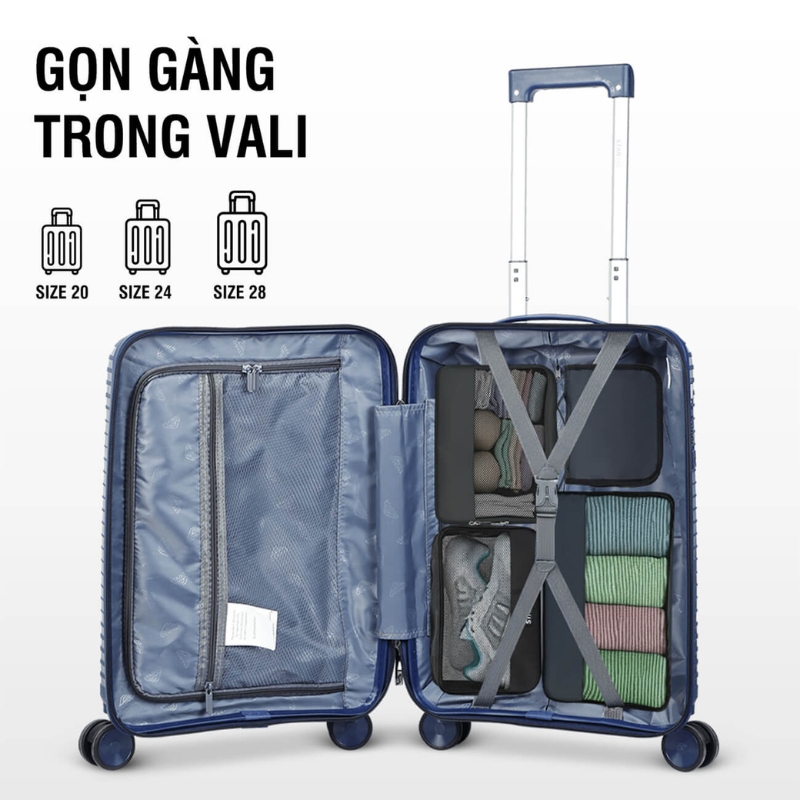 Bộ phụ kiện 8 túi STARGO Arreda - Túi tiện ích sắp xếp hành lý, đựng giày, mỹ phẩm, siêu nhẹ, trượt nước