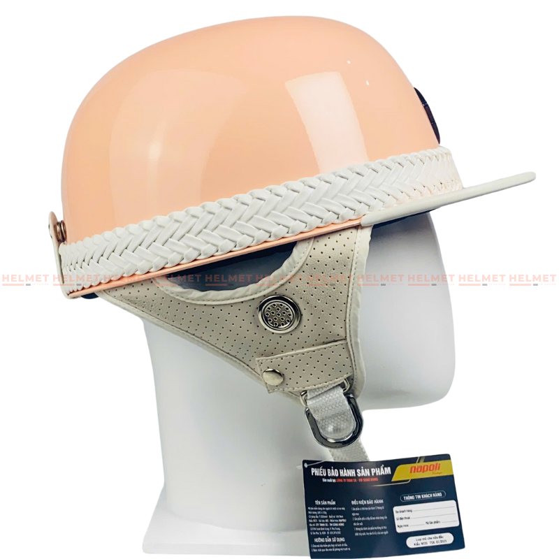 Mũ bảo hiểm 1/2 đầu dây thừng NAPOLI N120 - MBH nửa đầu dáng snapback thời trang chắc chắn, chịu va đập tốt