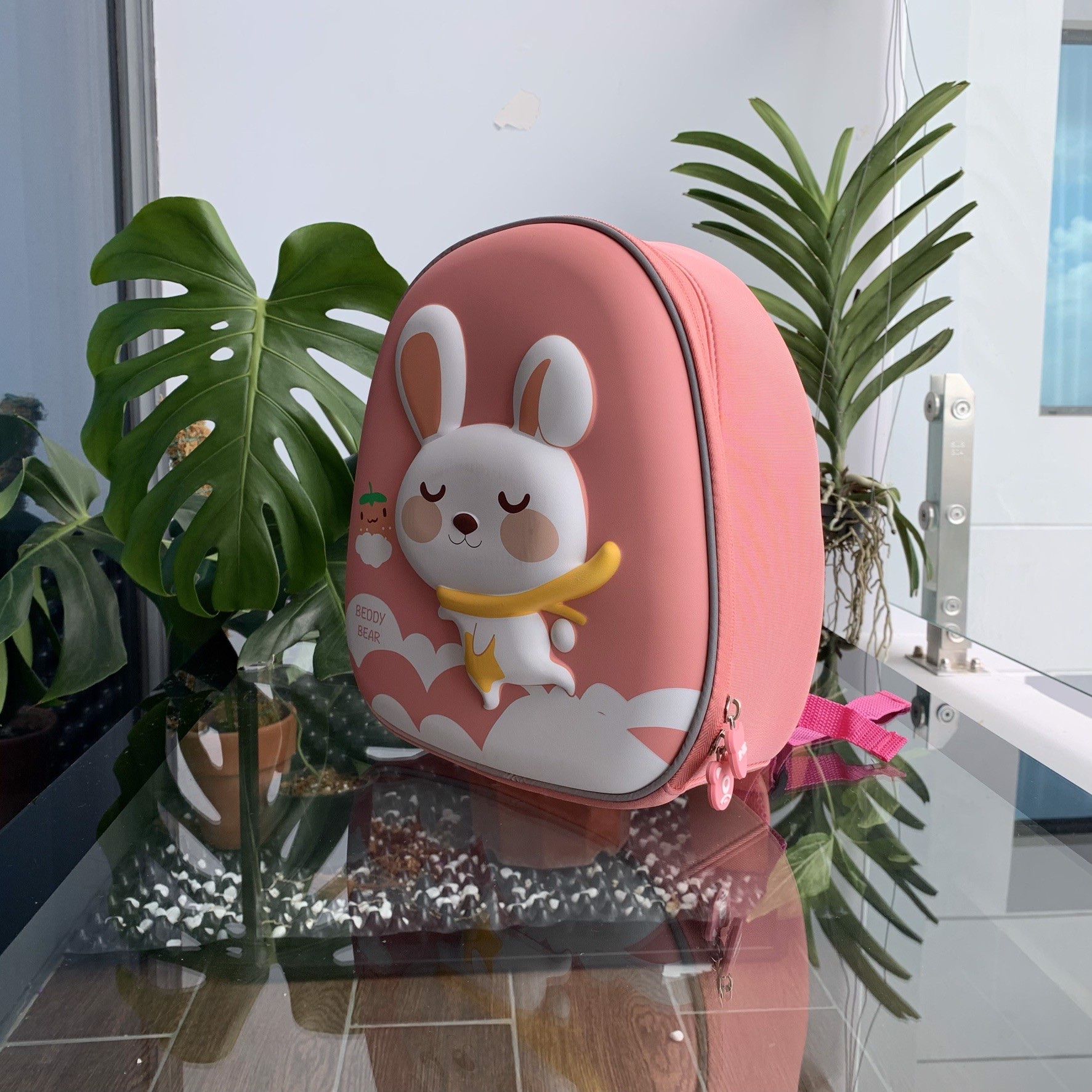 Balo Mẫu Giáo Chống Thất Lạc Cho Bé Gái BEDDYBEAR Thỏ Hồng ZS-THO