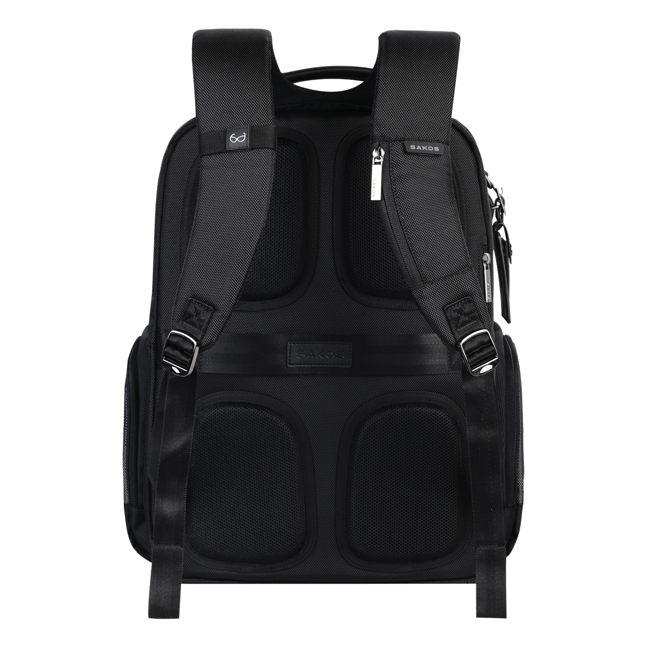 Balo doanh nhân laptop 15.6 inch SAKOS Impona mở rộng 90 độ có cổng sạc USB, tag tên, đai gài cần kéo vali