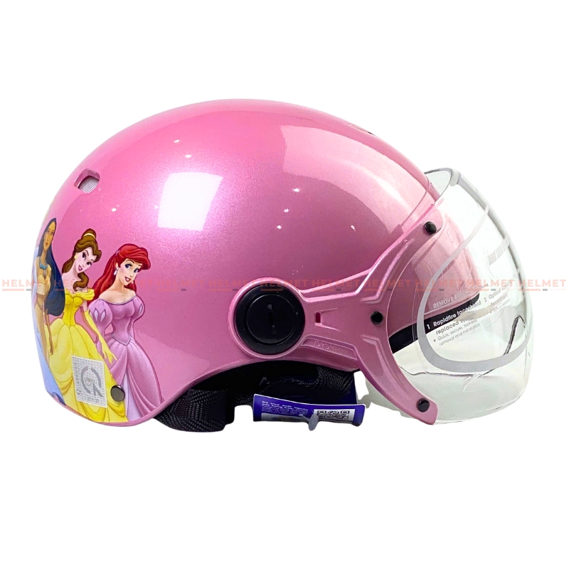 Mũ bảo hiểm trẻ em 1/2 đầu có kính PROTEC Kitty - MBH nửa đầu chuẩn an toàn, chắn gió bụi