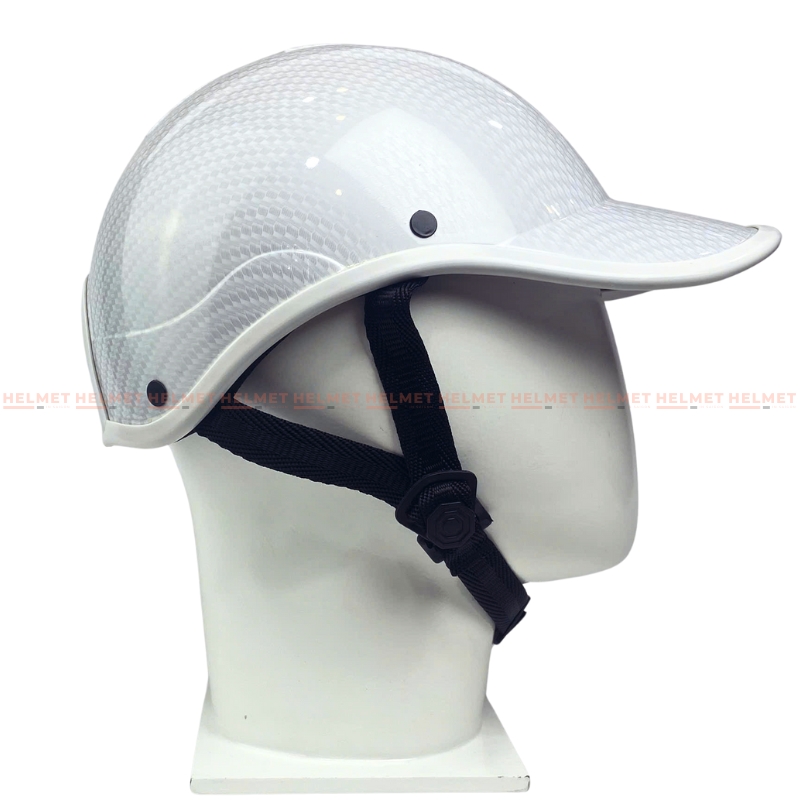 Mũ bảo hiểm lưỡi trai khoét đuôi 1/2 đầu sơn nhúng carbon - MBH kết nửa đầu nữ hiện đại, gọn nhẹ, che nắng mưa gió bụi