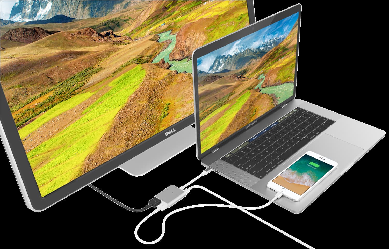 Cổng Chuyển HYPERDRIVE 4K HDMI 3-in-1 USB-C Hub For Macbook, ipad, surface, pc /Iphone 15 pro – HD259A