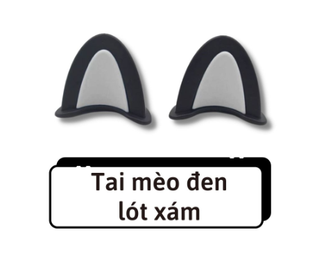 Tai mèo gắn mũ bảo hiểm (1 cặp), siêu dễ thương, đáng yêu vô hạn