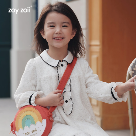 Túi đeo chéo cho bé Zoy Zoii da cao cấp hình tròn cho bé Kid's Messenger Bag B29