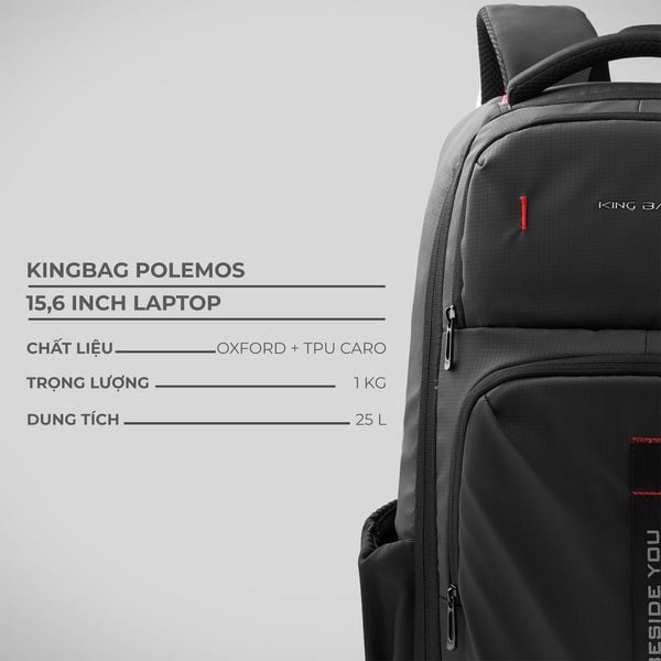 Balo Laptop 15.6 inch KINGBAG POLEMOS
